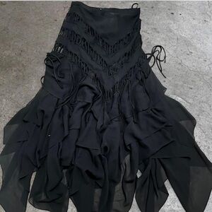 Whimsical Gothic Nina Austin Silk Maxi Skirt